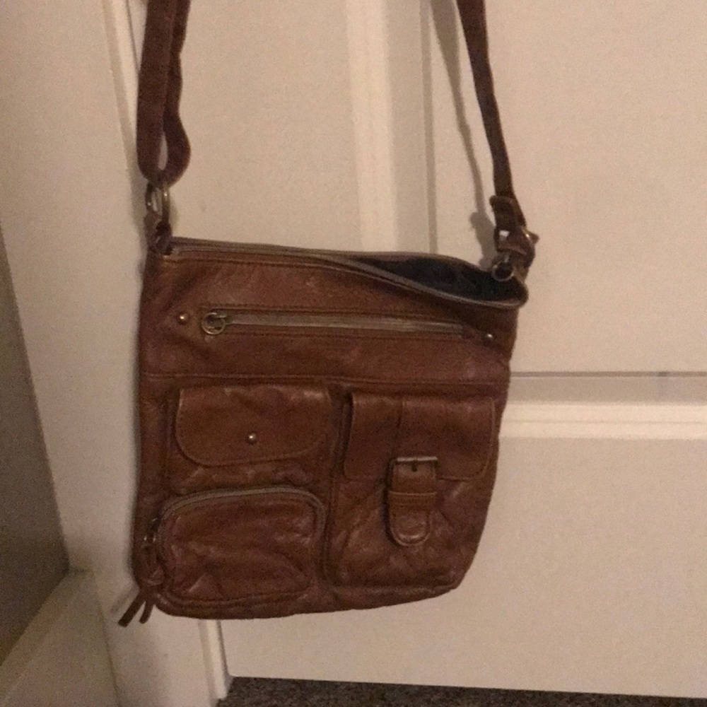 Faux leather purse with pockets